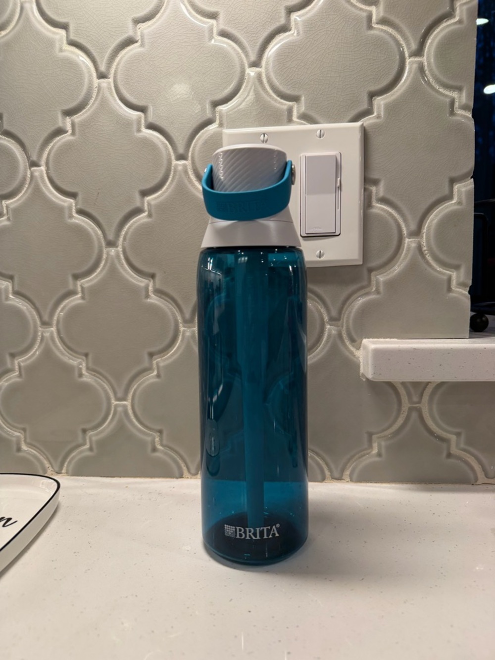 Brita Blue Teal Reusable Water Bottle with Filter Straw Lid